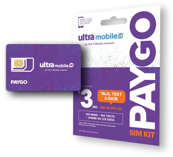 Ultra Mobile PayGo SIM Card